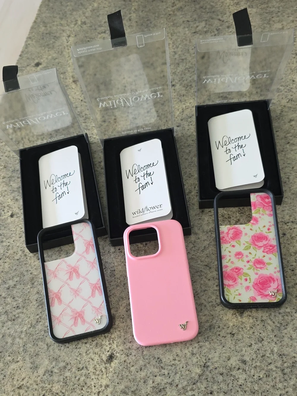 Wildflower Pink Floral, Pink Bows & Solid Pink iPhone 14 Pro Cases